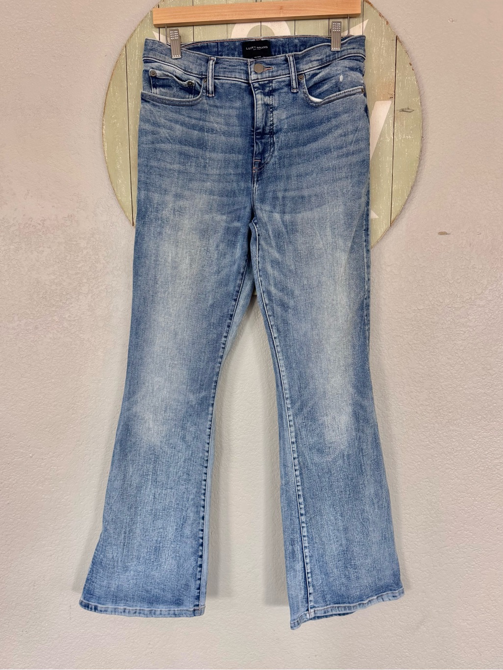 Lucky Brand High Rise Flare Distressed Denim Size 31